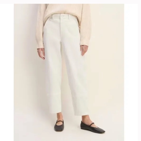 Everlane The Utility Barrel Pant Organic Cotton Bone Ecru Size 4 - Picture 3 of 14